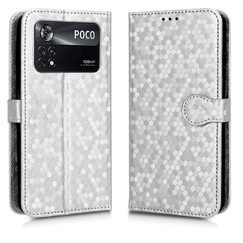 Coque Portefeuille Livre Cuir Etui Clapet C01X pour Xiaomi Redmi Note 11E Pro 5G Argent