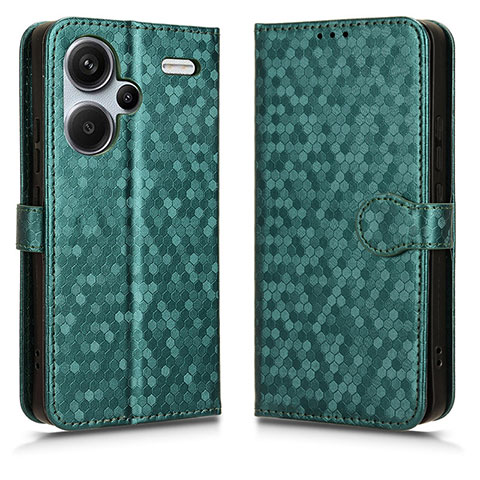 Coque Portefeuille Livre Cuir Etui Clapet C01X pour Xiaomi Redmi Note 13 Pro+ Plus 5G Vert