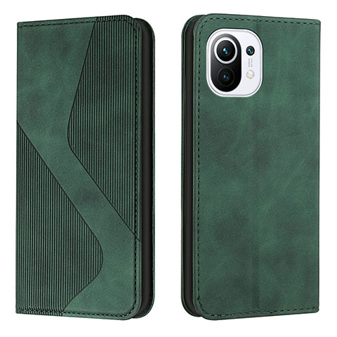 Coque Portefeuille Livre Cuir Etui Clapet C02 pour Xiaomi Mi 11 Lite 5G NE Vert