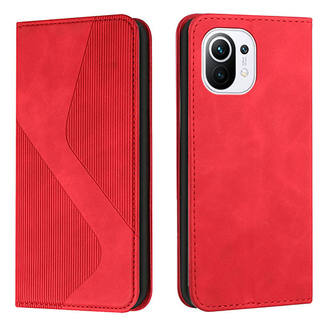 Coque Portefeuille Livre Cuir Etui Clapet C02 pour Xiaomi Mi 11 Lite 5G Rouge