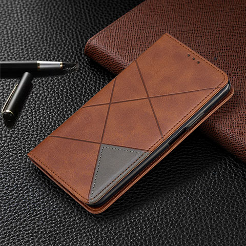 Coque Portefeuille Livre Cuir Etui Clapet C02 pour Xiaomi Redmi Note 9 Marron