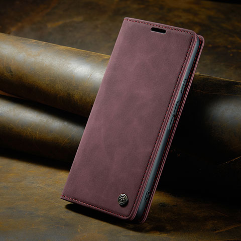 Coque Portefeuille Livre Cuir Etui Clapet C02S pour Google Pixel 6 5G Vin Rouge