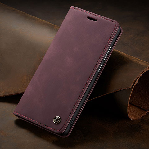 Coque Portefeuille Livre Cuir Etui Clapet C02S pour Huawei P40 Pro Vin Rouge