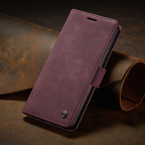 Coque Portefeuille Livre Cuir Etui Clapet C02S pour Huawei P60 Pro Vin Rouge