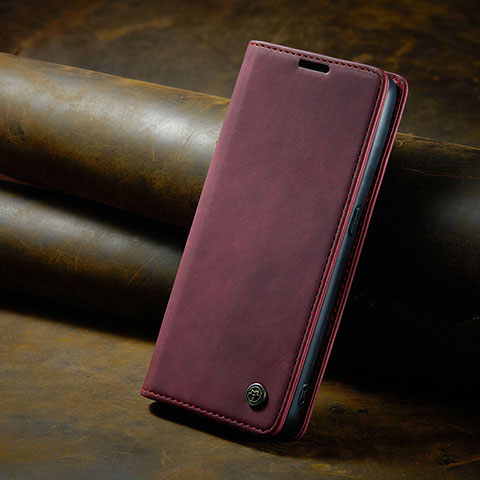 Coque Portefeuille Livre Cuir Etui Clapet C02S pour Oppo Reno8 T 4G Vin Rouge