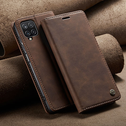 Coque Portefeuille Livre Cuir Etui Clapet C02S pour Samsung Galaxy A12 Marron