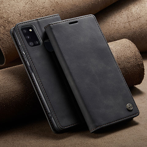 Coque Portefeuille Livre Cuir Etui Clapet C02S pour Samsung Galaxy A21s Noir