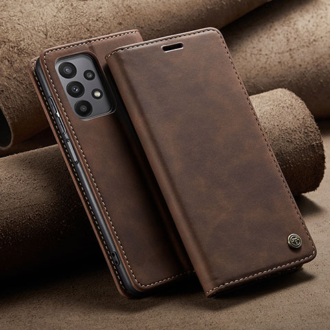 Coque Portefeuille Livre Cuir Etui Clapet C02S pour Samsung Galaxy A23 4G Marron