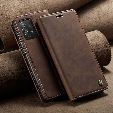 Coque Portefeuille Livre Cuir Etui Clapet C02S pour Samsung Galaxy A72 5G Marron