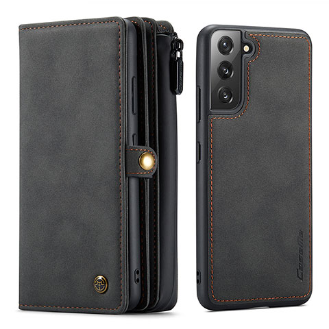 Coque Portefeuille Livre Cuir Etui Clapet C02S pour Samsung Galaxy S21 5G Noir