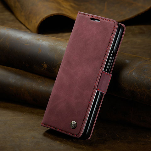 Coque Portefeuille Livre Cuir Etui Clapet C02S pour Samsung Galaxy Z Fold5 5G Vin Rouge