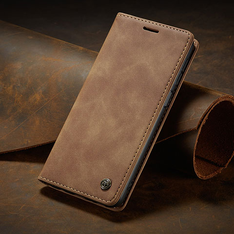 Coque Portefeuille Livre Cuir Etui Clapet C02S pour Xiaomi Redmi Note 10 4G Brun Clair