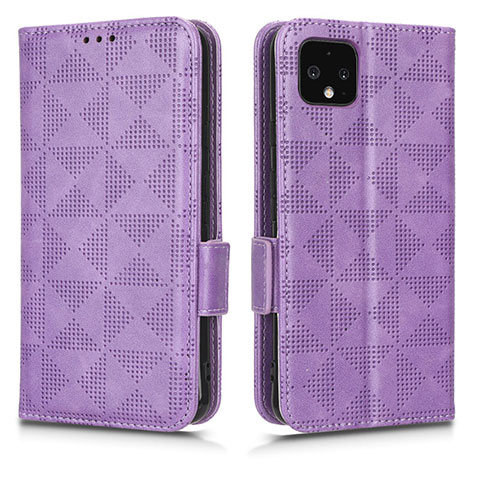 Coque Portefeuille Livre Cuir Etui Clapet C02X pour Google Pixel 4 Violet