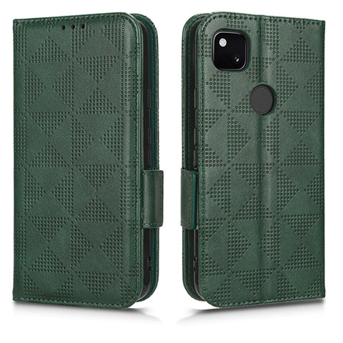 Coque Portefeuille Livre Cuir Etui Clapet C02X pour Google Pixel 4a Vert