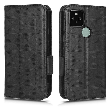 Coque Portefeuille Livre Cuir Etui Clapet C02X pour Google Pixel 5 Noir