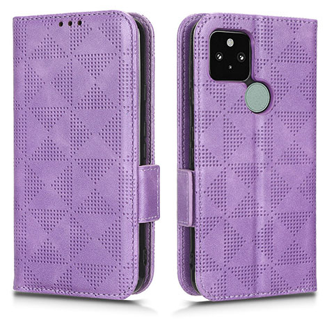 Coque Portefeuille Livre Cuir Etui Clapet C02X pour Google Pixel 5 Violet