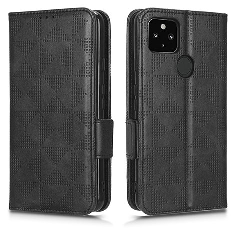 Coque Portefeuille Livre Cuir Etui Clapet C02X pour Google Pixel 5 XL 5G Noir