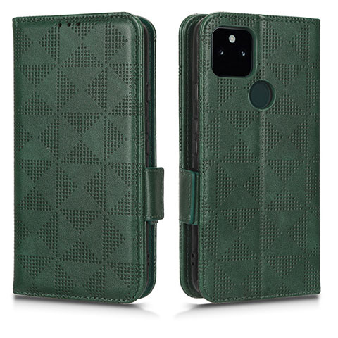 Coque Portefeuille Livre Cuir Etui Clapet C02X pour Google Pixel 5a 5G Vert