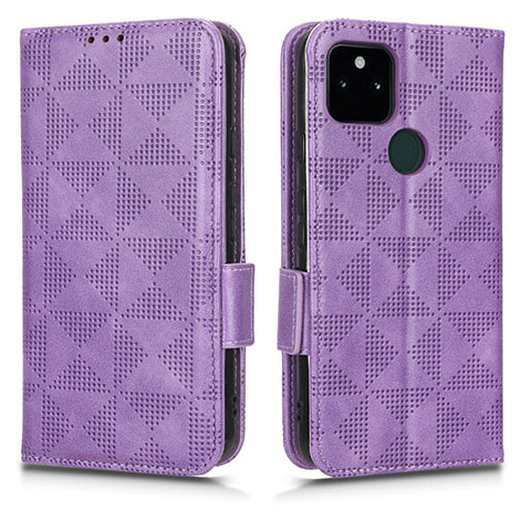 Coque Portefeuille Livre Cuir Etui Clapet C02X pour Google Pixel 5a 5G Violet