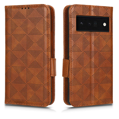 Coque Portefeuille Livre Cuir Etui Clapet C02X pour Google Pixel 6 Pro 5G Marron