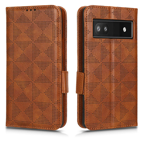 Coque Portefeuille Livre Cuir Etui Clapet C02X pour Google Pixel 6a 5G Marron