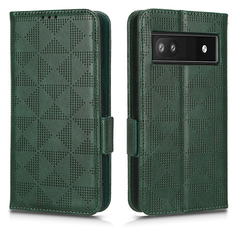 Coque Portefeuille Livre Cuir Etui Clapet C02X pour Google Pixel 6a 5G Vert