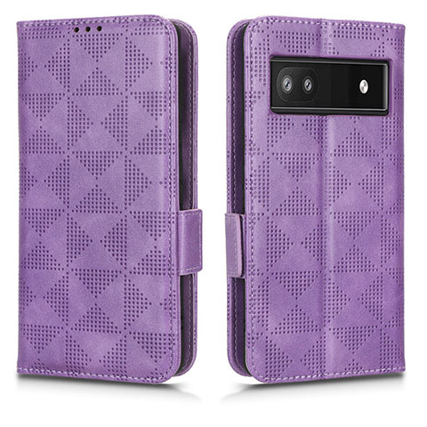 Coque Portefeuille Livre Cuir Etui Clapet C02X pour Google Pixel 6a 5G Violet