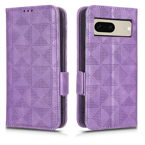 Coque Portefeuille Livre Cuir Etui Clapet C02X pour Google Pixel 7 5G Violet