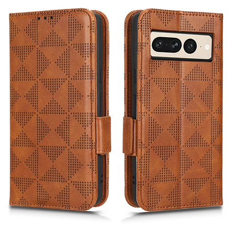 Coque Portefeuille Livre Cuir Etui Clapet C02X pour Google Pixel 7 Pro 5G Marron