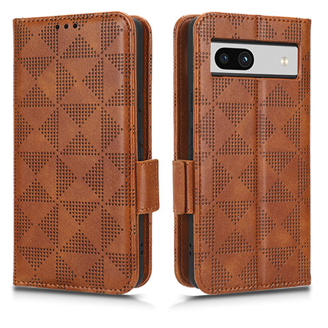 Coque Portefeuille Livre Cuir Etui Clapet C02X pour Google Pixel 7a 5G Marron