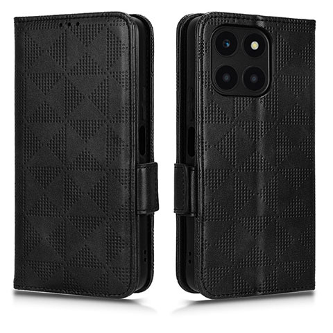 Coque Portefeuille Livre Cuir Etui Clapet C02X pour Huawei Honor X6a Noir