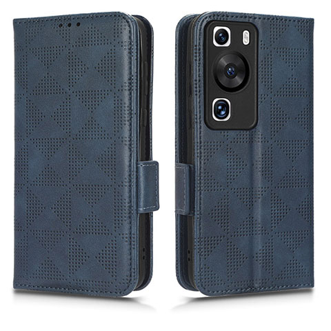 Coque Portefeuille Livre Cuir Etui Clapet C02X pour Huawei P60 Pro Bleu