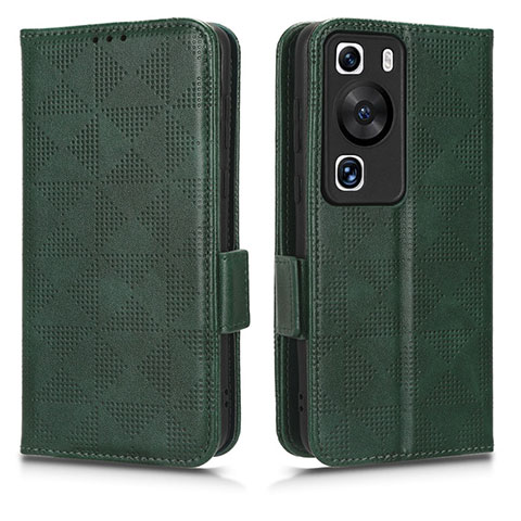 Coque Portefeuille Livre Cuir Etui Clapet C02X pour Huawei P60 Pro Vert