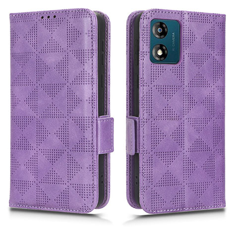 Coque Portefeuille Livre Cuir Etui Clapet C02X pour Motorola Moto E13 Violet