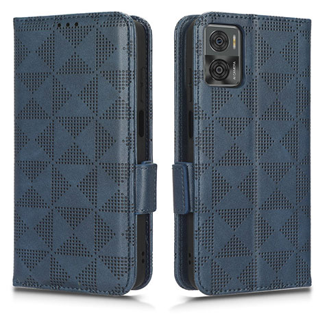 Coque Portefeuille Livre Cuir Etui Clapet C02X pour Motorola Moto E22i Bleu