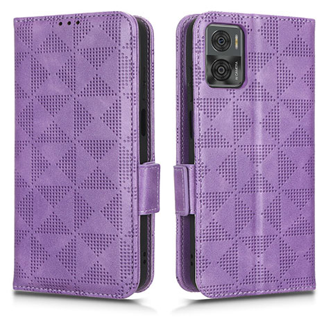 Coque Portefeuille Livre Cuir Etui Clapet C02X pour Motorola Moto E22i Violet