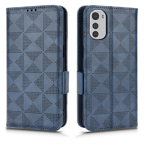 Coque Portefeuille Livre Cuir Etui Clapet C02X pour Motorola Moto E32 Bleu