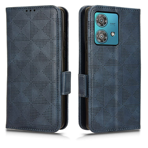 Coque Portefeuille Livre Cuir Etui Clapet C02X pour Motorola Moto Edge 40 Neo 5G Bleu