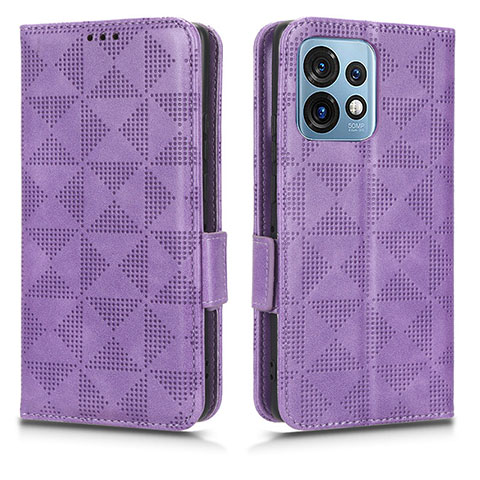 Coque Portefeuille Livre Cuir Etui Clapet C02X pour Motorola Moto Edge 40 Pro 5G Violet