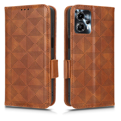 Coque Portefeuille Livre Cuir Etui Clapet C02X pour Motorola Moto G23 Marron