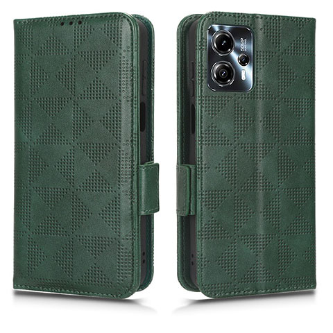 Coque Portefeuille Livre Cuir Etui Clapet C02X pour Motorola Moto G23 Vert