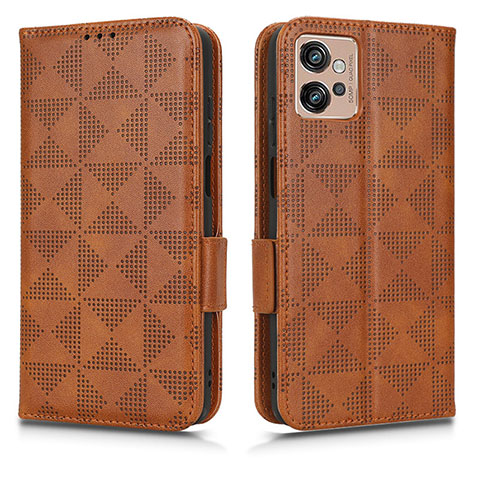 Coque Portefeuille Livre Cuir Etui Clapet C02X pour Motorola Moto G32 Marron