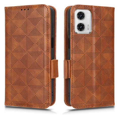 Coque Portefeuille Livre Cuir Etui Clapet C02X pour Motorola Moto G53y 5G Marron