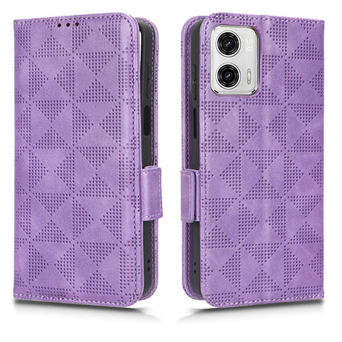 Coque Portefeuille Livre Cuir Etui Clapet C02X pour Motorola Moto G53y 5G Violet