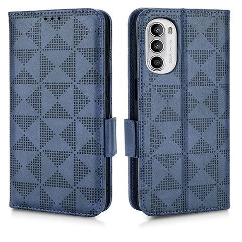 Coque Portefeuille Livre Cuir Etui Clapet C02X pour Motorola Moto G71s 5G Bleu