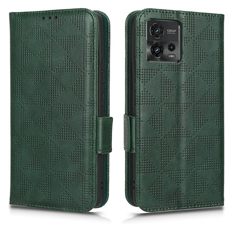 Coque Portefeuille Livre Cuir Etui Clapet C02X pour Motorola Moto G72 Vert