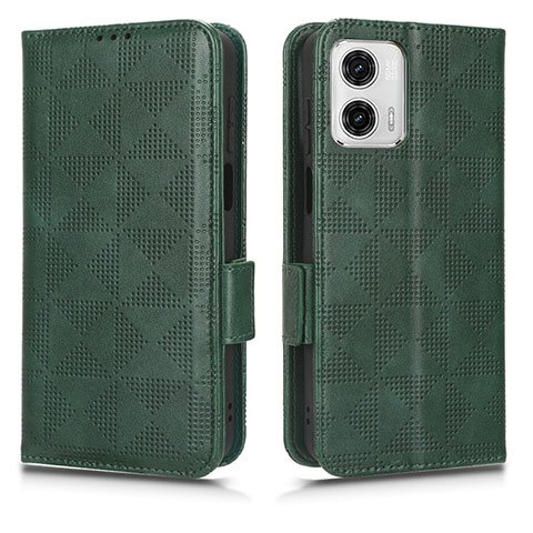 Coque Portefeuille Livre Cuir Etui Clapet C02X pour Motorola Moto G73 5G Vert