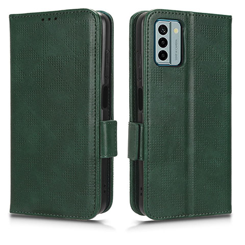 Coque Portefeuille Livre Cuir Etui Clapet C02X pour Nokia G22 Vert