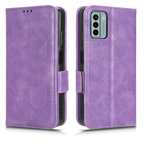 Coque Portefeuille Livre Cuir Etui Clapet C02X pour Nokia G22 Violet