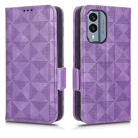 Coque Portefeuille Livre Cuir Etui Clapet C02X pour Nokia X30 5G Violet